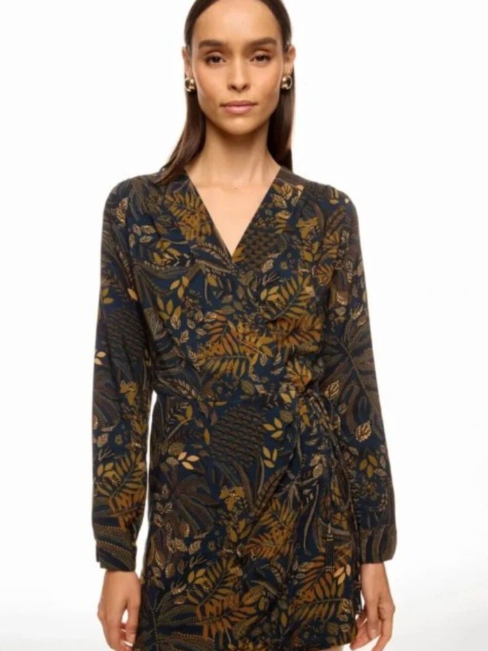 Farm Rio Teal Dotted Forest Wrap Mini Dress NWT XL